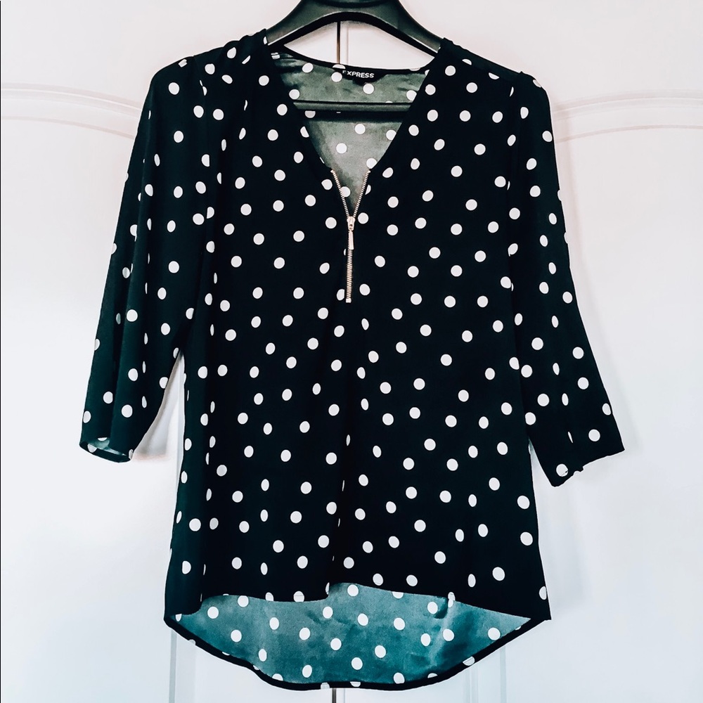 Express polka dot top - like new